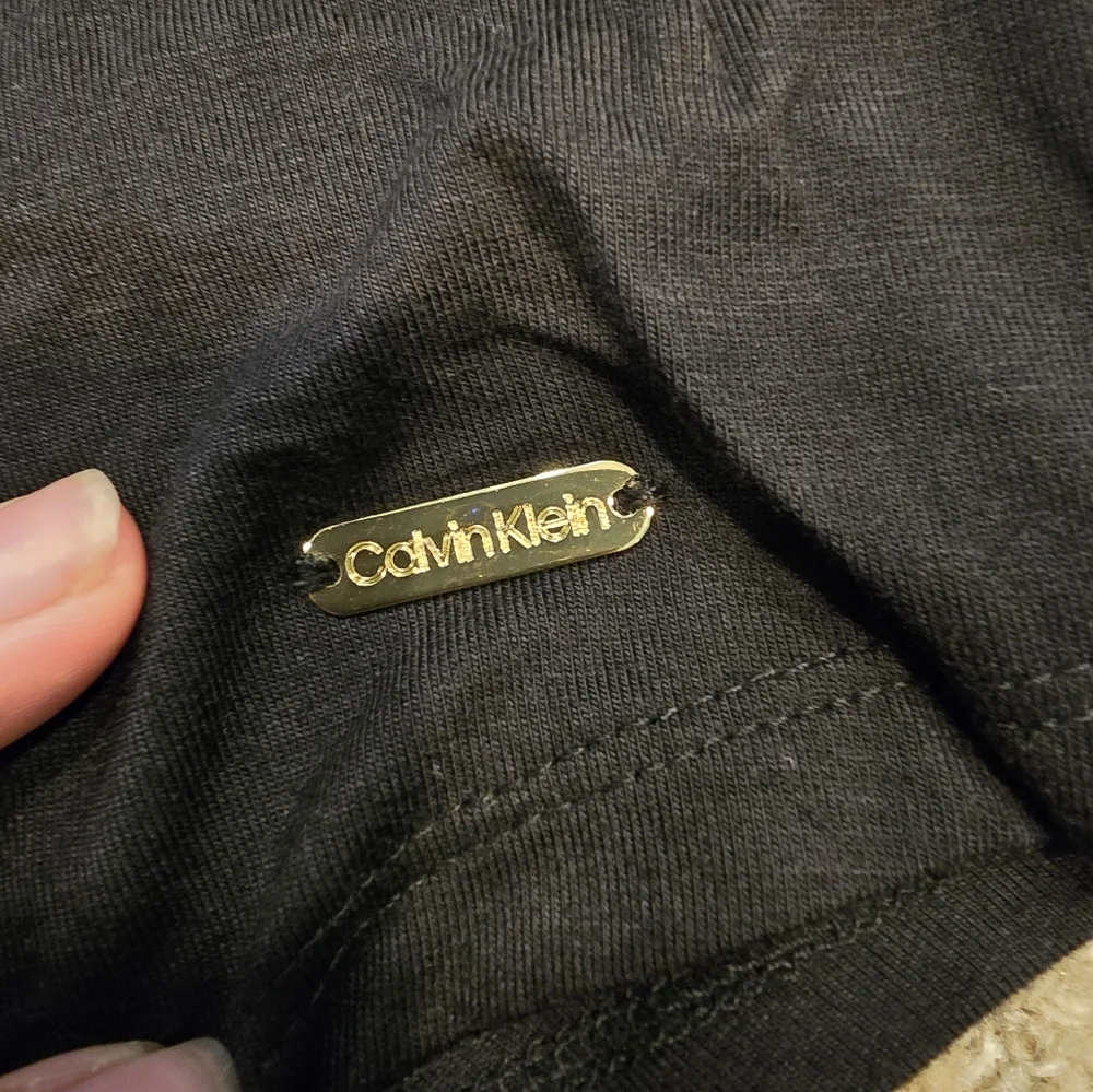 Calvin Klein Black Short Sleeve Blouse, Size L - Picture 3 of 9